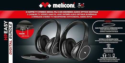 Meliconi HP Easy Digital Bundle, 2 bezprzewodowe słuchawki stereo