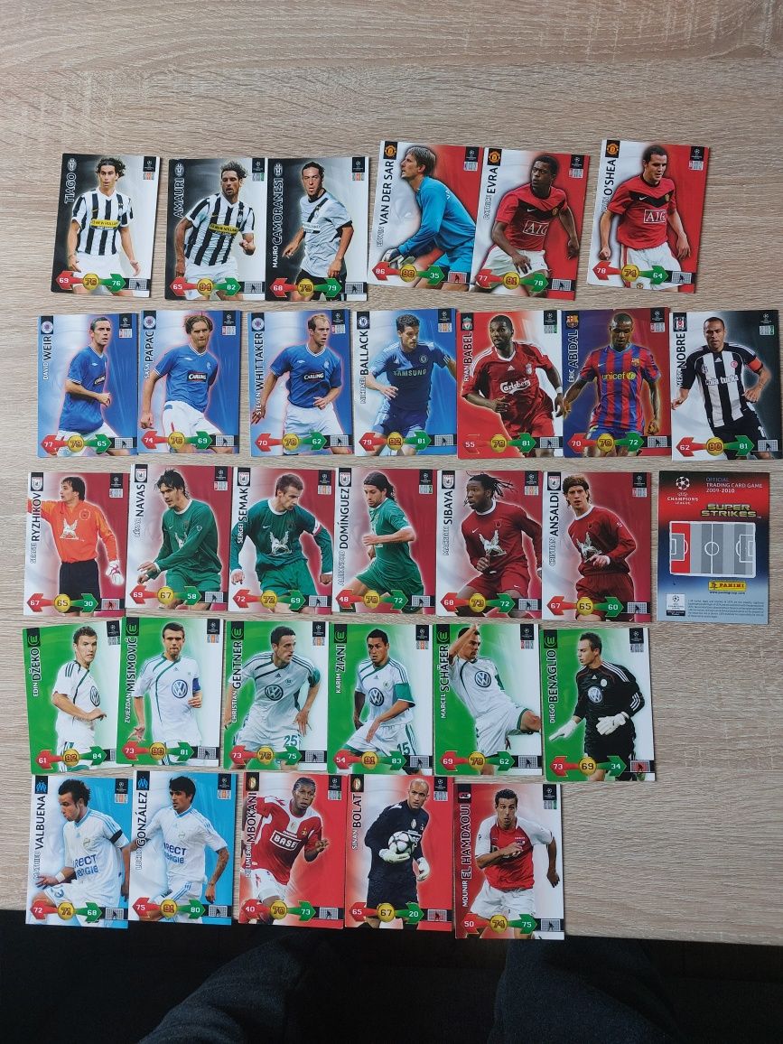 31 Kart kolekcjonerskich panini champions league 2009/10