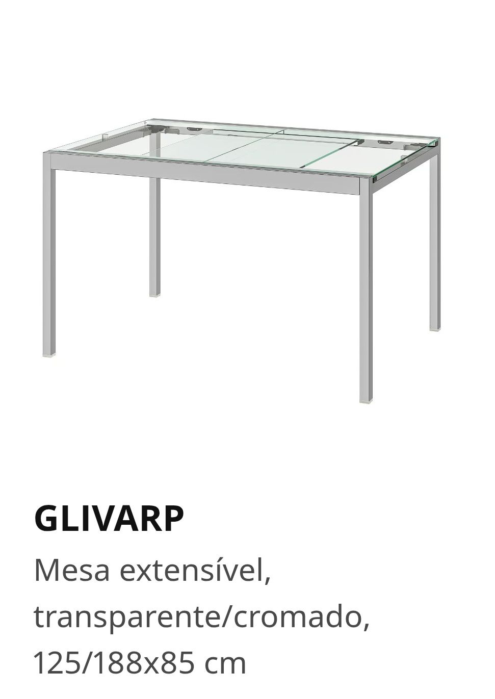 Mesa vidro Glivarp IKEA