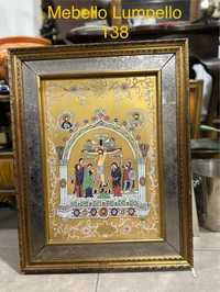 Obraz Ikona malowana na metalu Jezus ukrzyżowany wyjątkowe dzieło 138