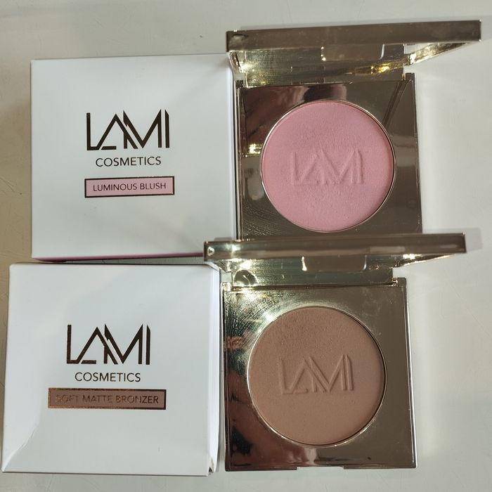 Lami cosmetics  róż do policzków do cheeky bronzer mocha mousse zestaw