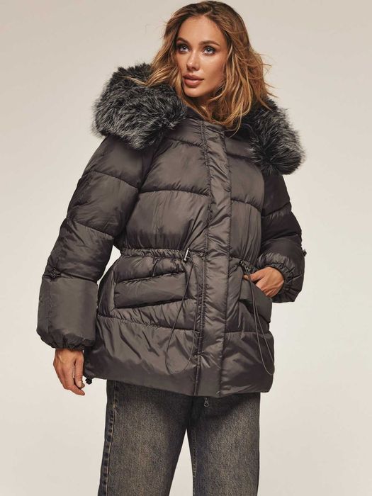 Куртка зимова бомбер пуфер пуховик пальто оверсайз