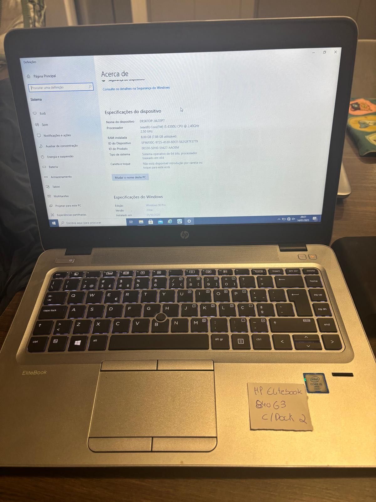 HP Elitebook 840 G3 / 8GB RAM / 256 SSD