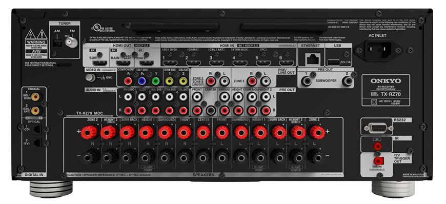 Onkyo TX-SR3100 (TX-NR5100/NR696/TX-NR6100/TX-NR7100/TX-RZ70) Black