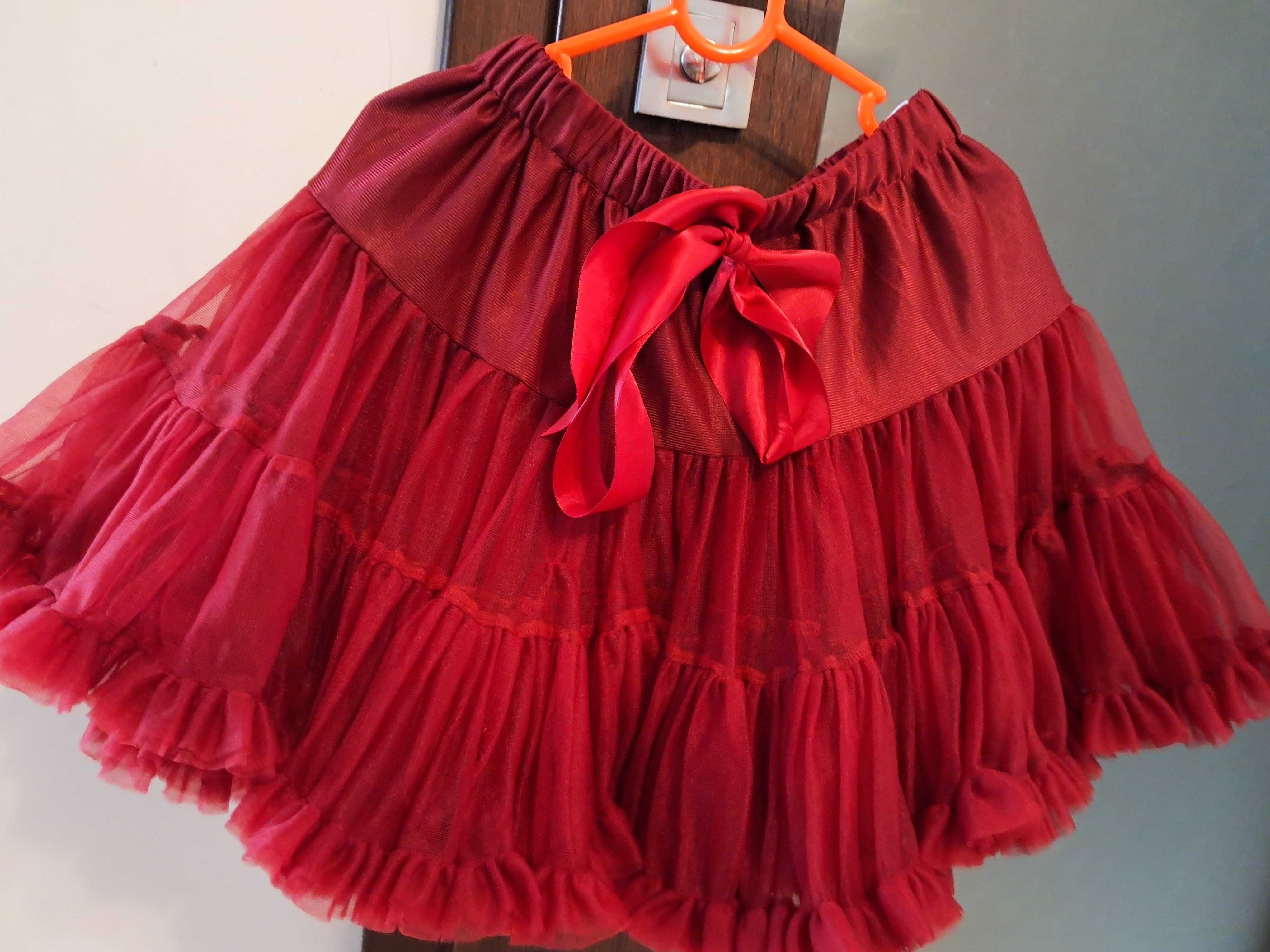 Tiulowa krótka spódniczka dziewczęca typu pettiskirt, długość 34 cm