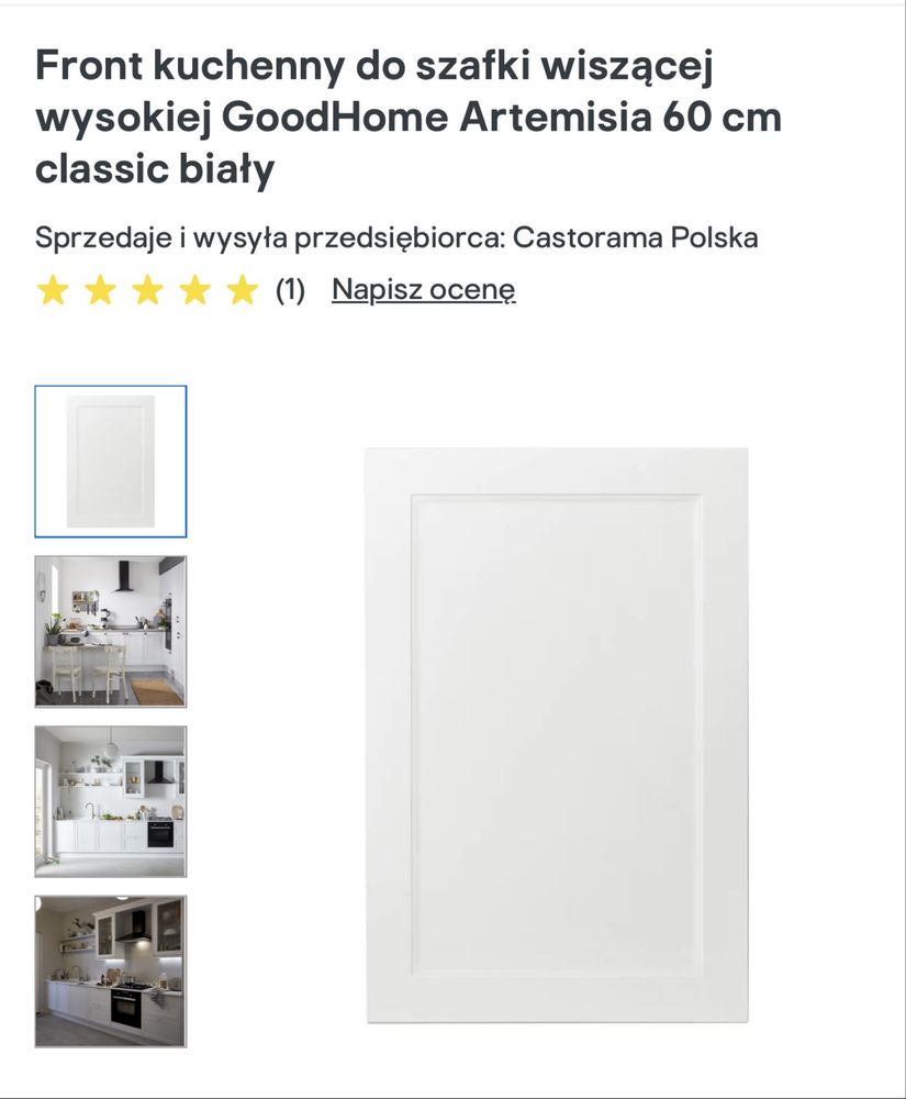 Szafka kuchenna wisząca biala artemisia 60 cm GoodHome castorama
