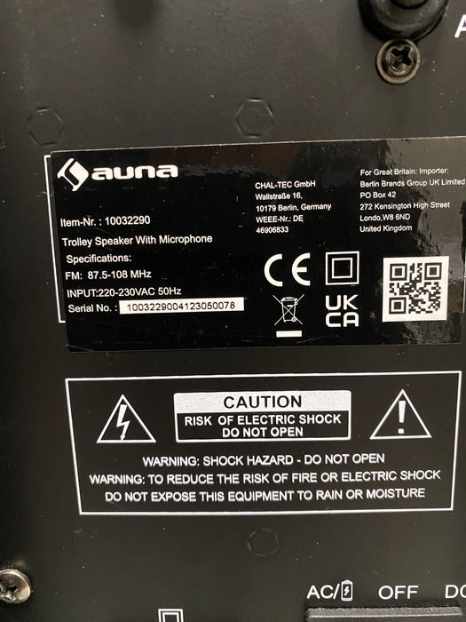 Мобільна акустична система з Німеччини Auna 120 PA 10032290