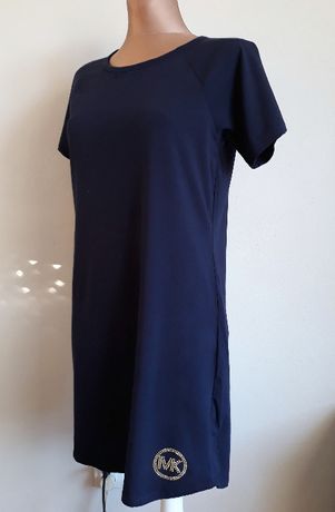 MICHAEL KORS Oryginalna Sukienka T-Shirt Koszulka Bluzka Tunika Granat