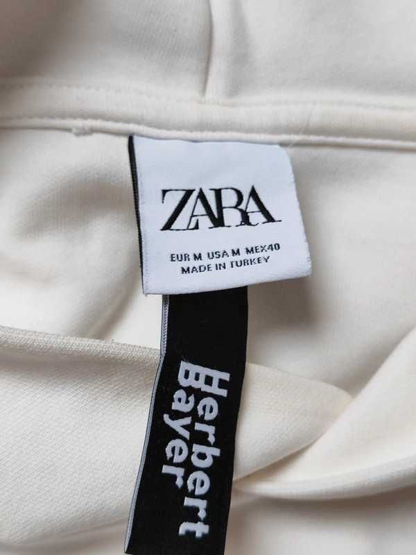 Bluza z kapturem biała kremowa Zara Hebert Bayer M