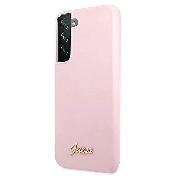 Etui Guess Silicone Script Metal Logo na Samsung Galaxy S22+ - lawendo