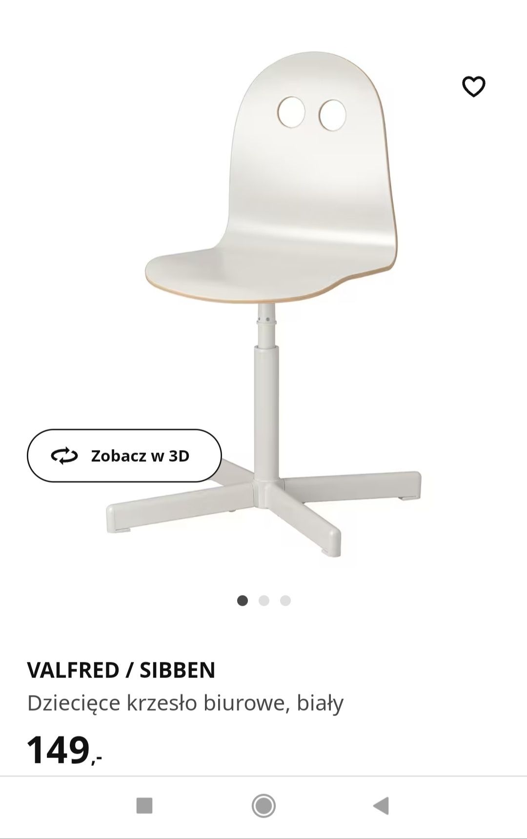 Valfred / Sibben Ikea krzesło krzesełko biurko do biurka dziecięce