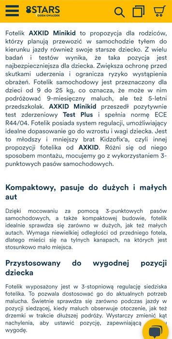 Fotelik axkid minikid