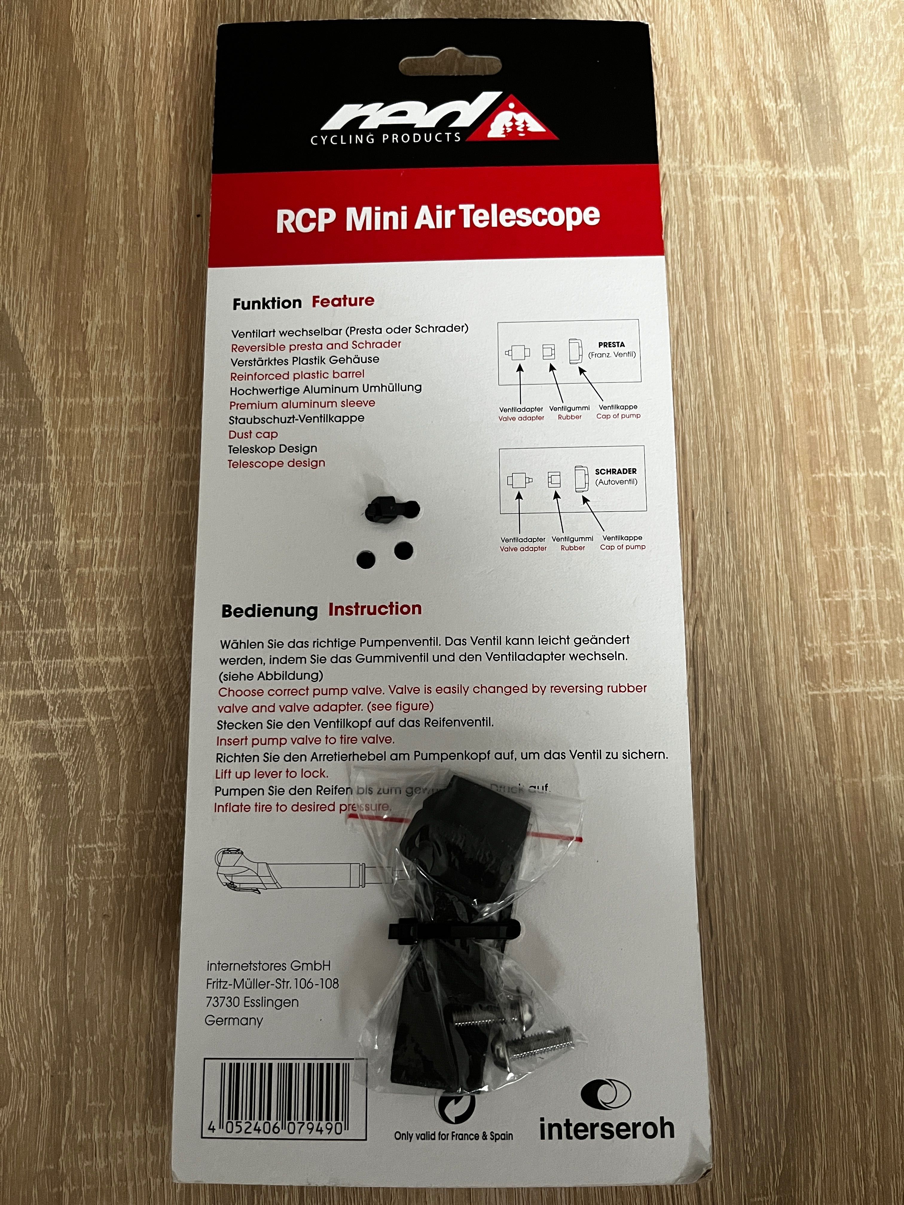 Nowa pompka rowerowa mini na ramę RED Presta AV aluminiowy korpus