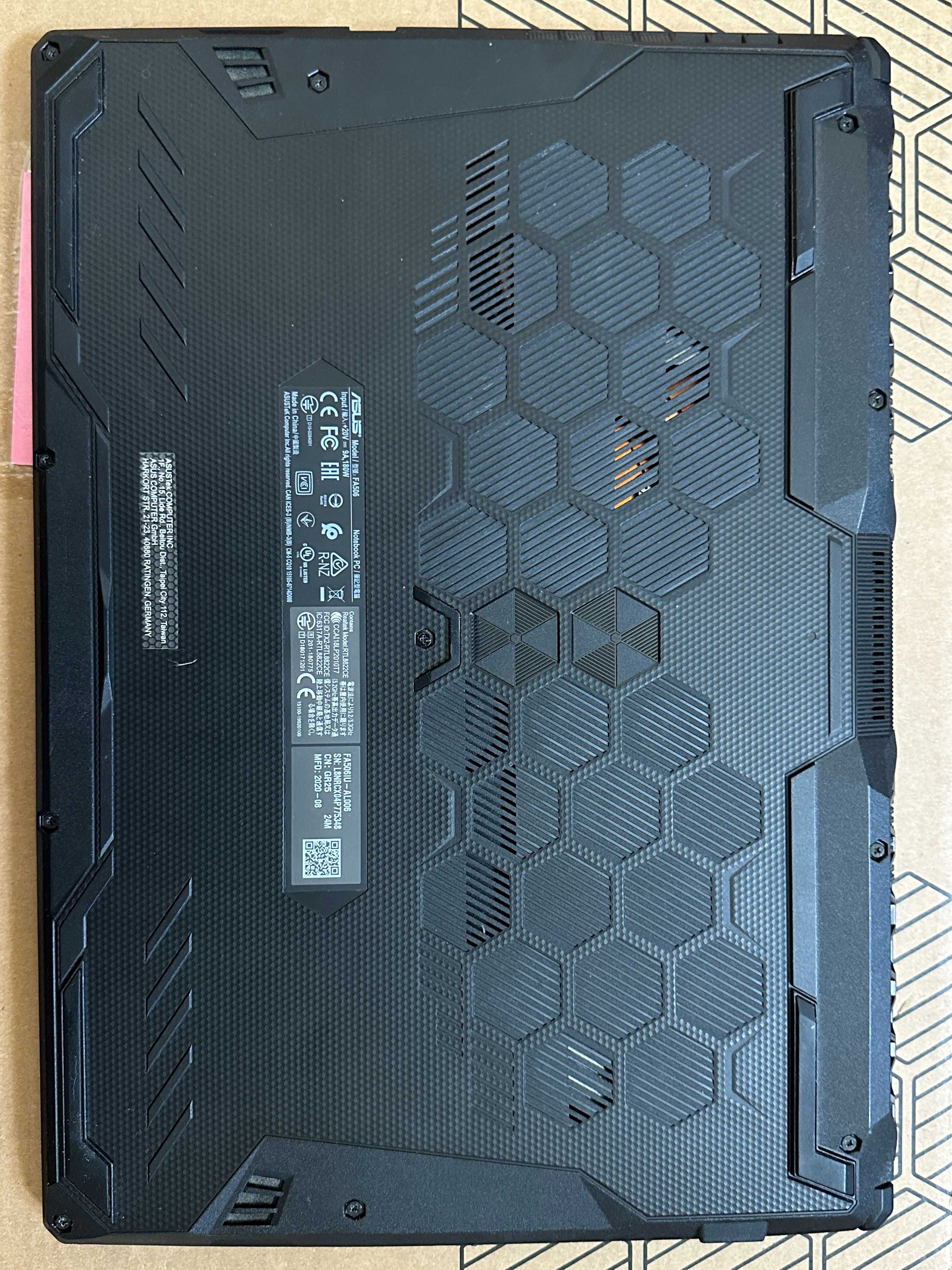 Laptop Gamingowy ASUS TUF A15 R7 1660TI 16/512GB