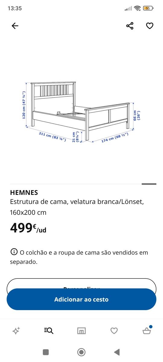 Cama Hemnes IKEA 160cm