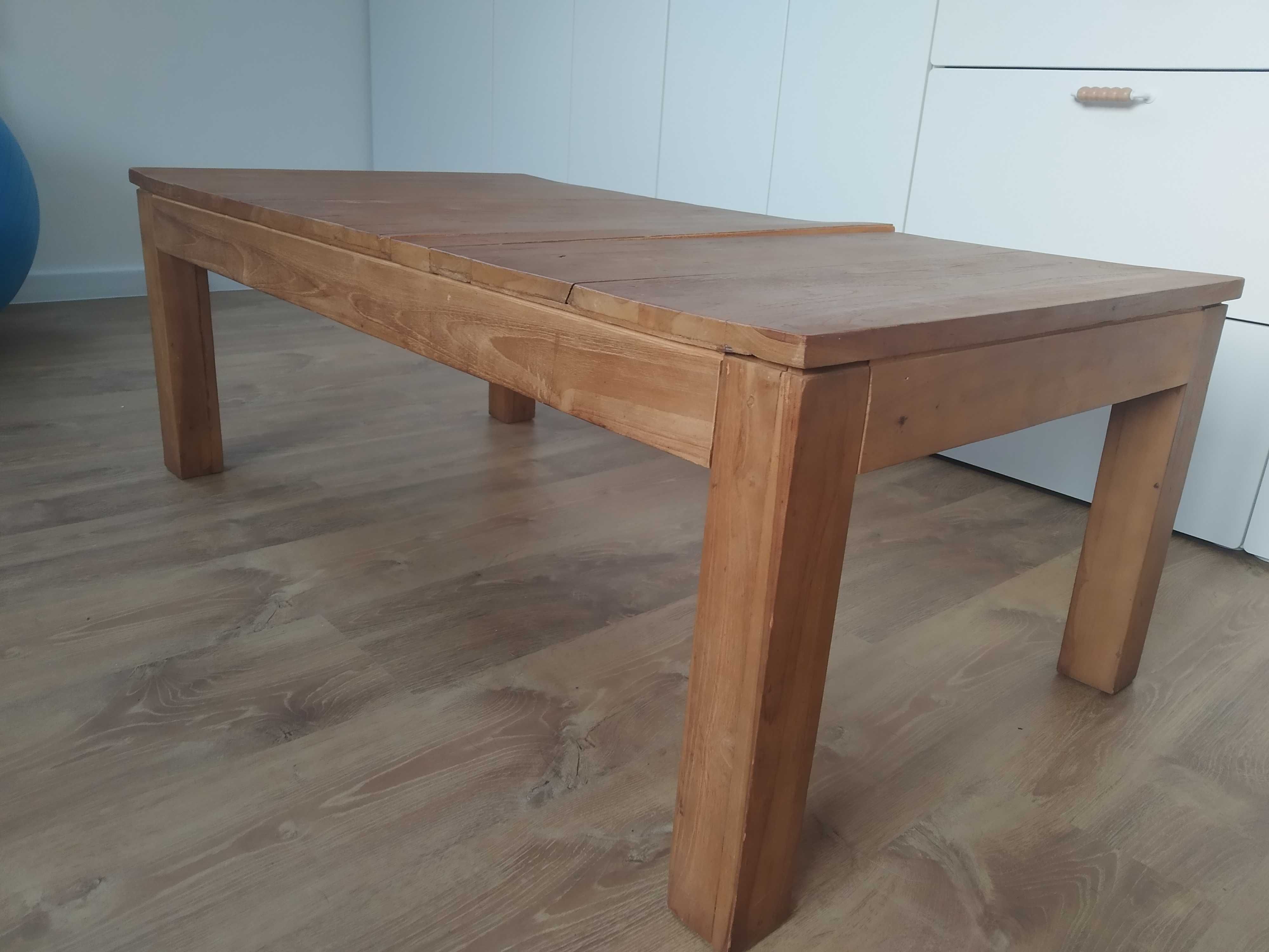 Stolik kawowy z litego drewna tekowego, vidaXL, 110x60x40 cm Vintage