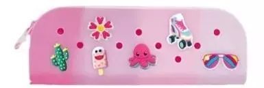 Piórnik z wpinkami różowy STnux. Stnux