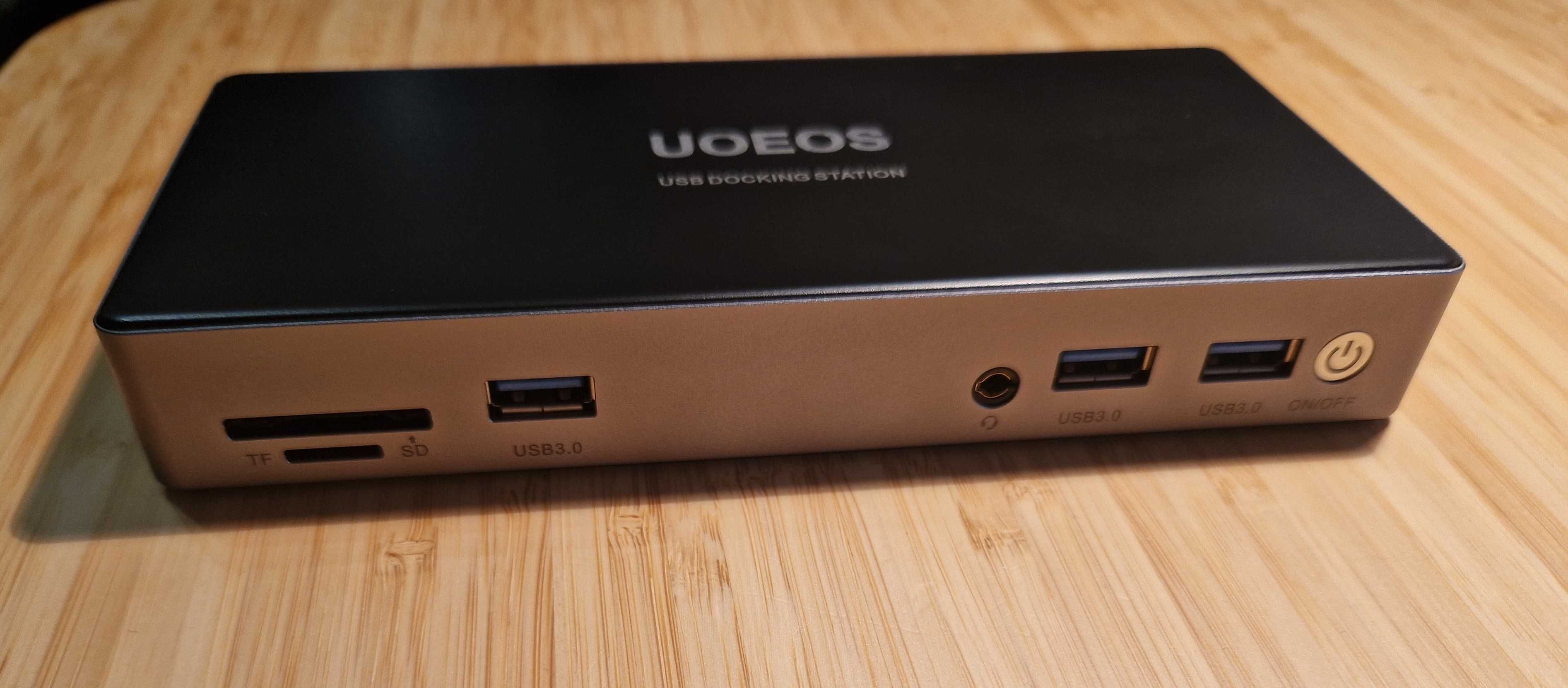 UOEOS Stacja dokująca HDMI DVI Ethernet 5 x USB 3.0 czytnik kart SD TF