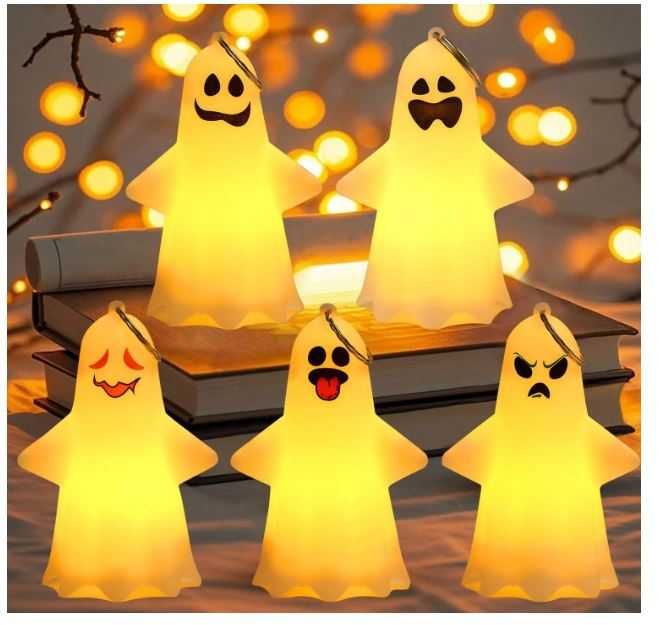 Dekoracyjne lampiony/latarnie na Halloween wzór duchów 5 sztuk