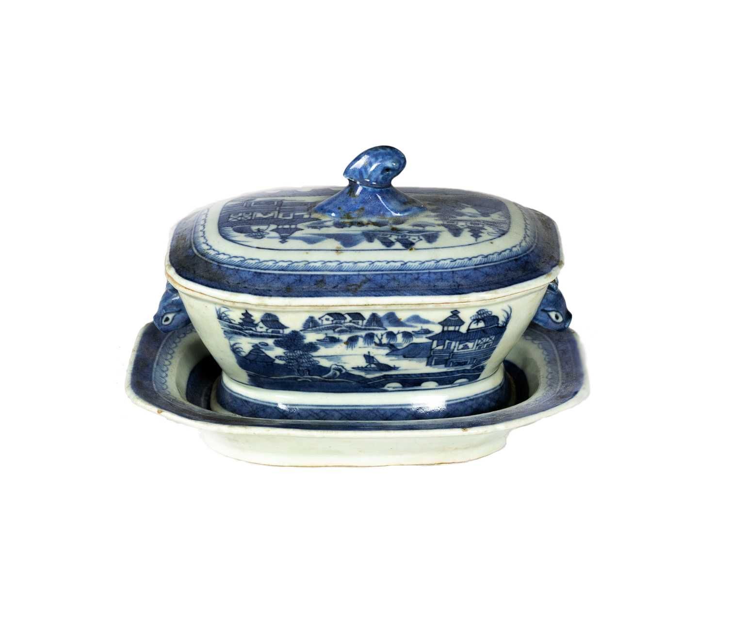 Terrina porcelana chinesa azul cantão | século XIX