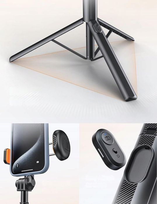 Statyw selfie stick tripod 180 cm pilot Bluetooth zdjęcia smartfon