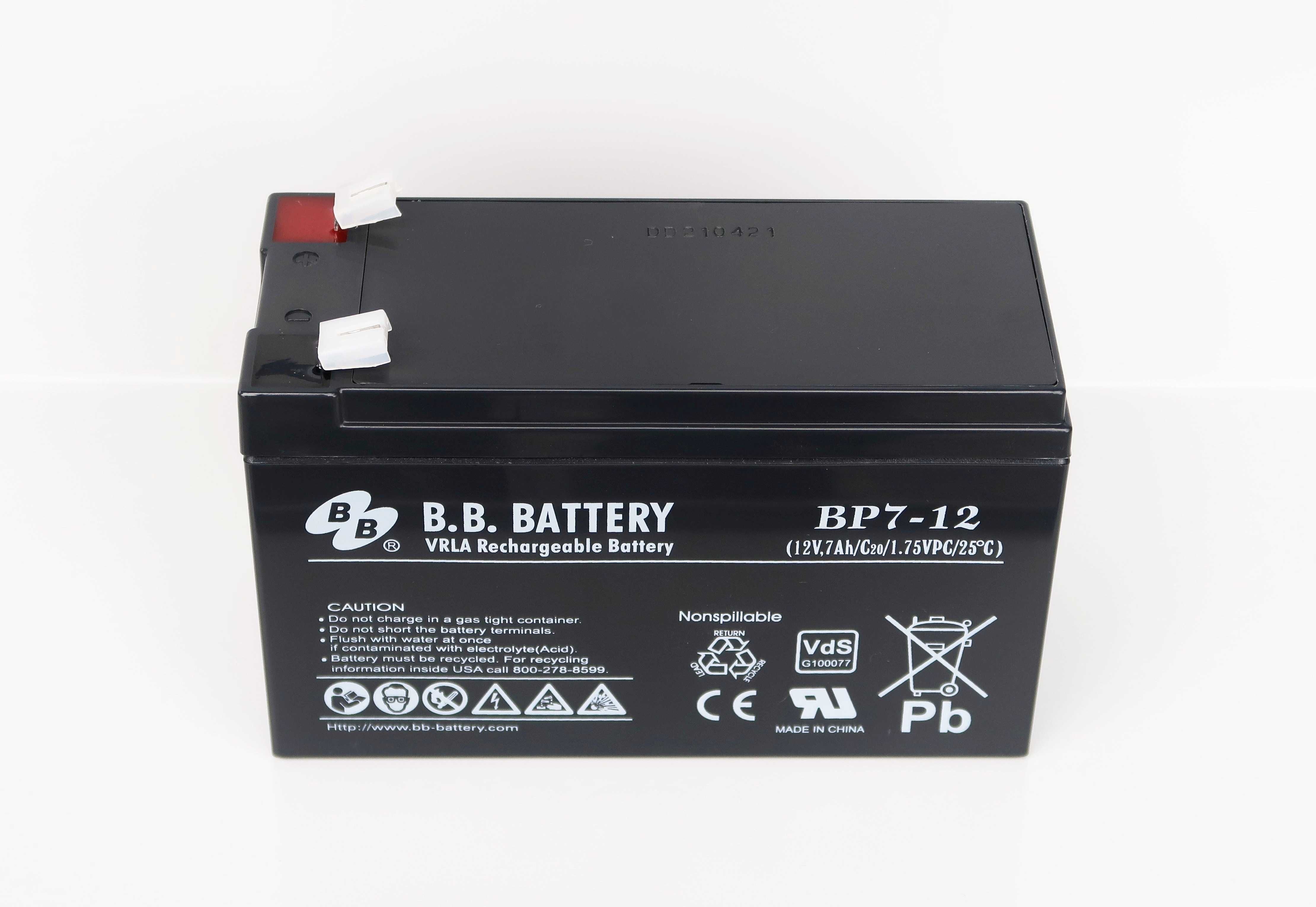 Akumulator B.B. Battery BP7-12 12V 7Ah AGM BP 7/12 VDS P-POŻ do alarmu