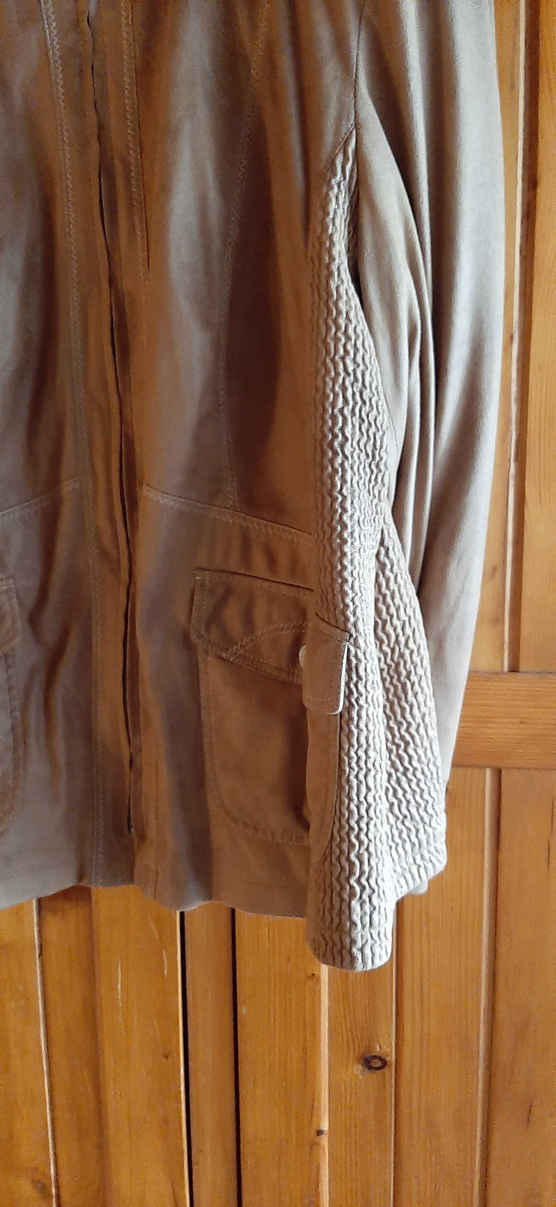 Kurtka Damska Lebek 48/50 - Jasny Brąz, Krótka, Elegancka, Stan BDB