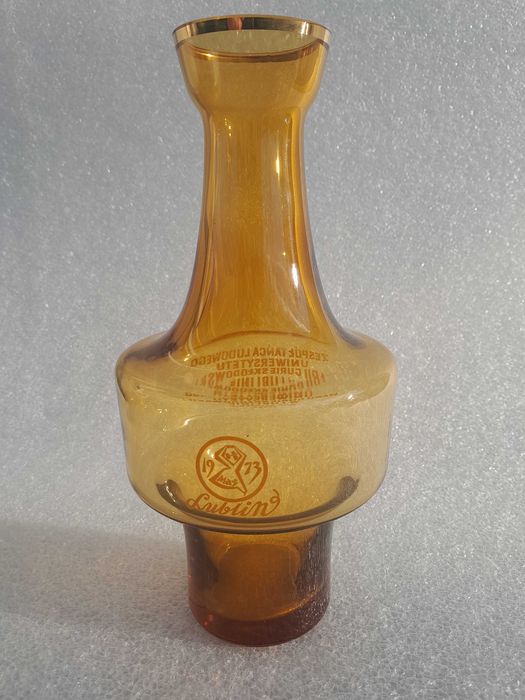 Stary okolicznościowy, ozdobny talerz i wazon PRL - UMCS Lublin