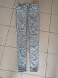 Szare skinny w cętki panterkę gina tricot perfect jeans 36 średni stan