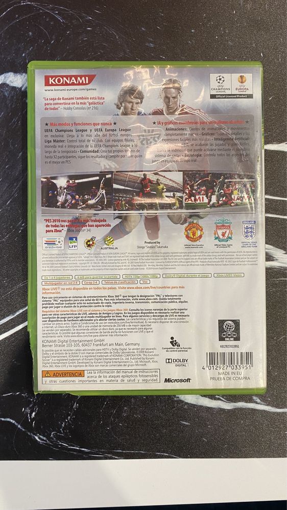 Gra PES 2010 Xbox 360 wersja językowa hiszpańska/włoska