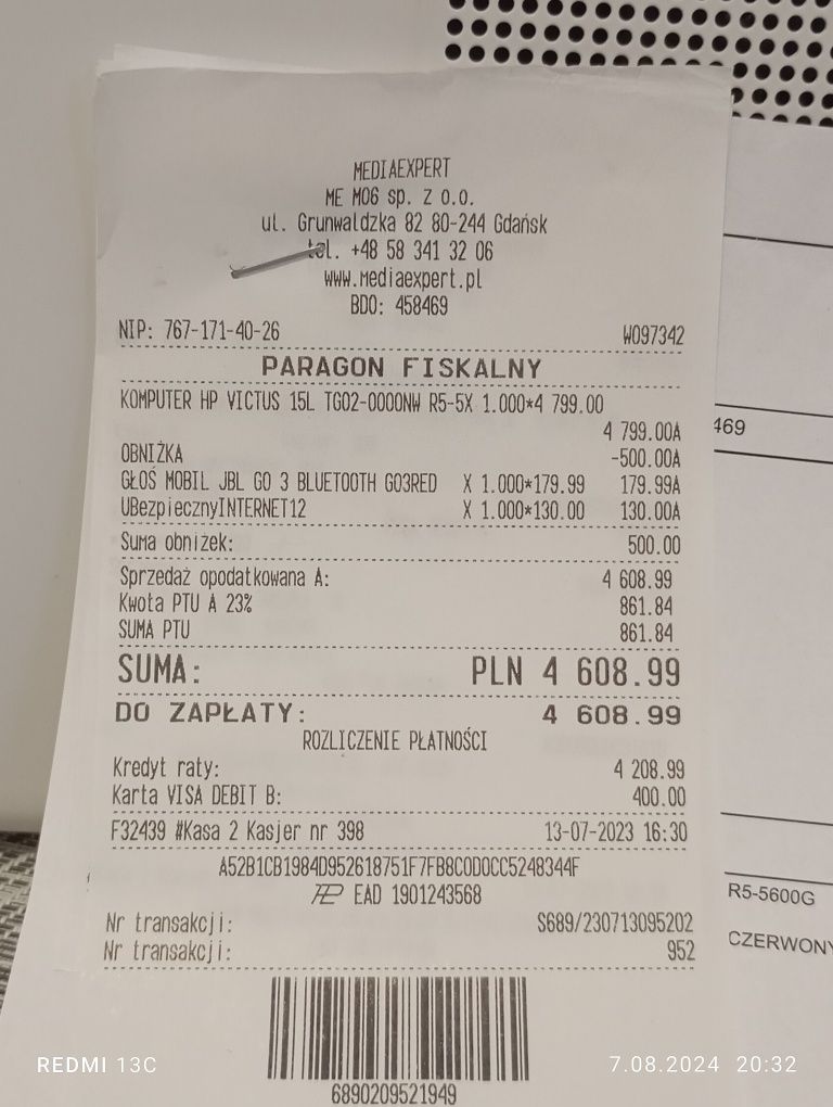 Komputer do grania z Mediaexpert na gwarancji. TYLKO ODBIÓR OSOBISTY