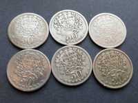 8 moedas de $50 dos anos de 1929/30/31/35/40/55 BC raras