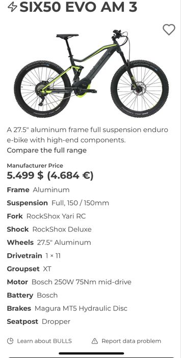 Електровелосипед Bulls six50 evo am 3