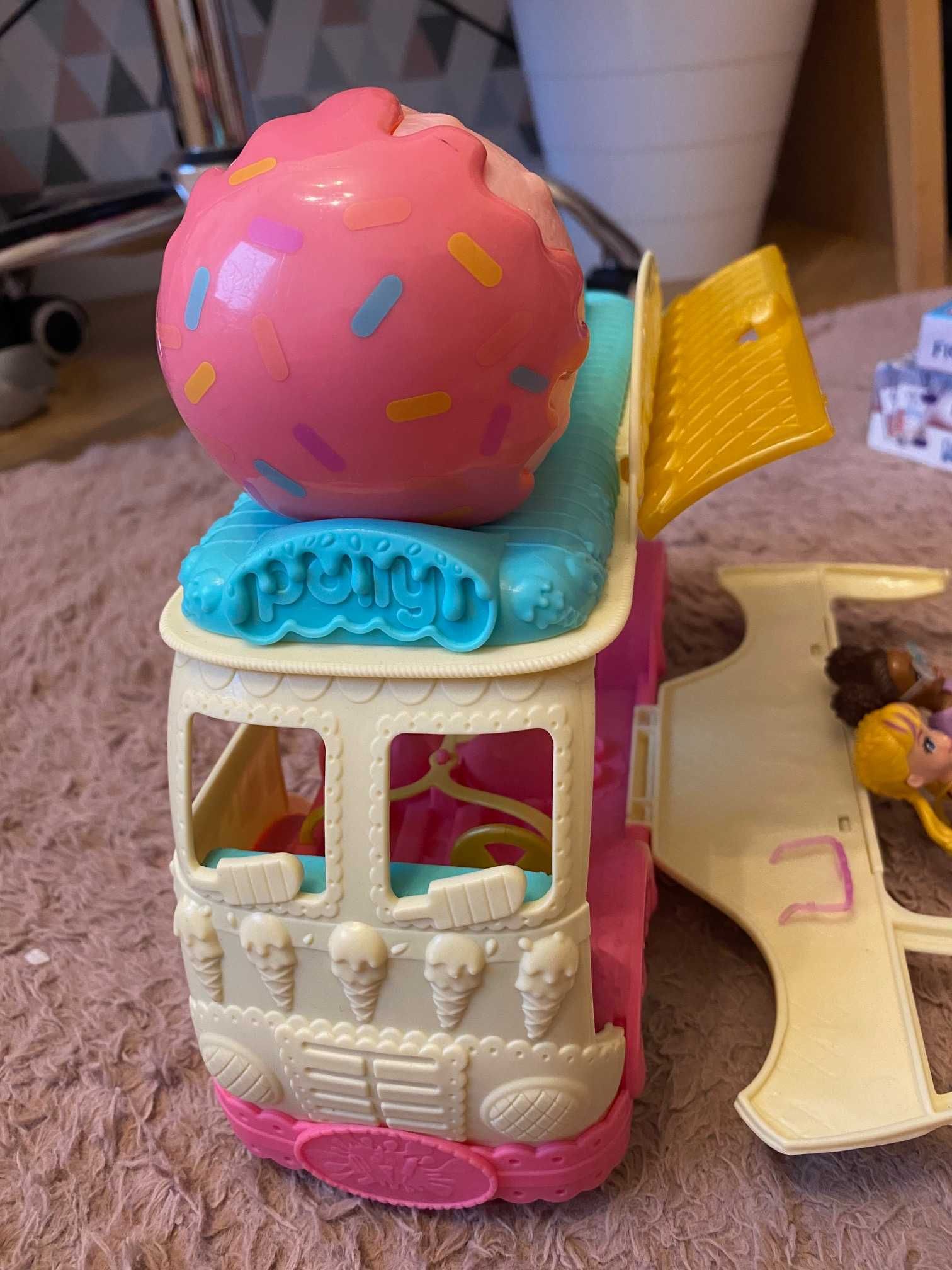 Zestaw Polly Pocket mobilna lodziarnia akcesoria lalki