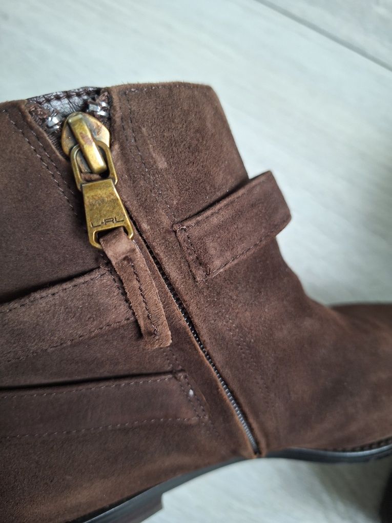 Skórzane botki Ralph Lauren rozmiar 38