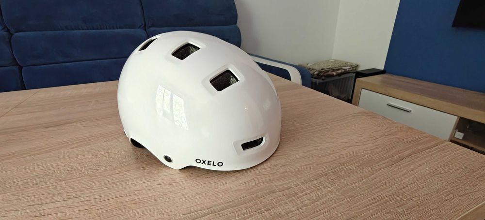 Kask ochronny OXELO MF500 XS (48-52 cm) – biały, stan bardzo dobry