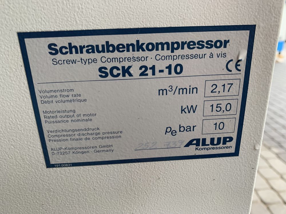 Kompresor sprezarka srubowa Alup SCK 21-10 almig kompresor sruba