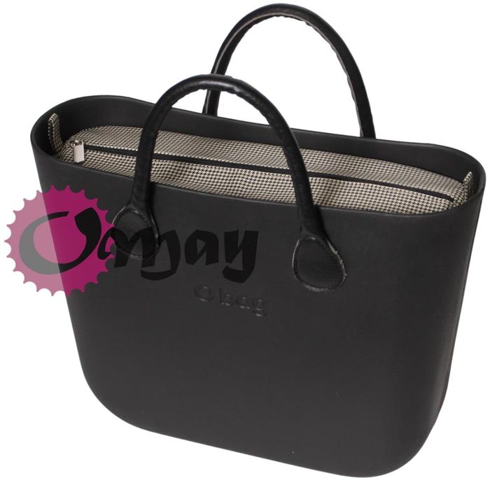 Czarny organizer do OBAG STANDARD pepitka piasek 2 kieszenie OMAY