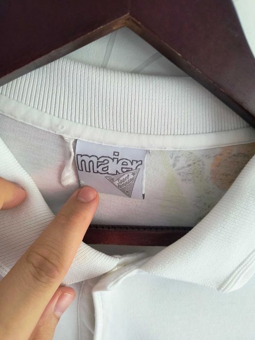 Koszulka polo męskie vintage retro 80 90 s kremowa power XL