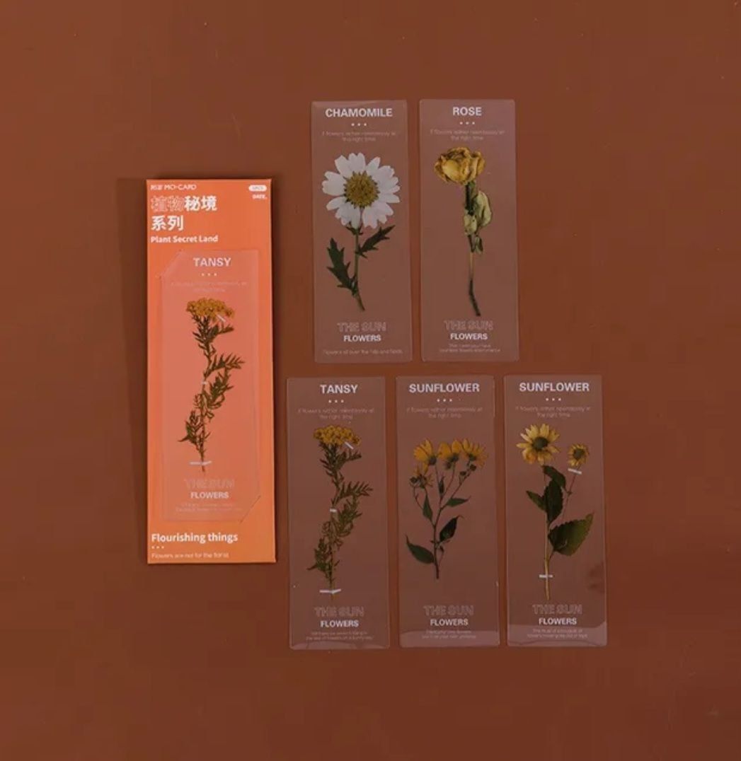 Прозорі книжкові закладки з квітами Пластикові закладки для книг
