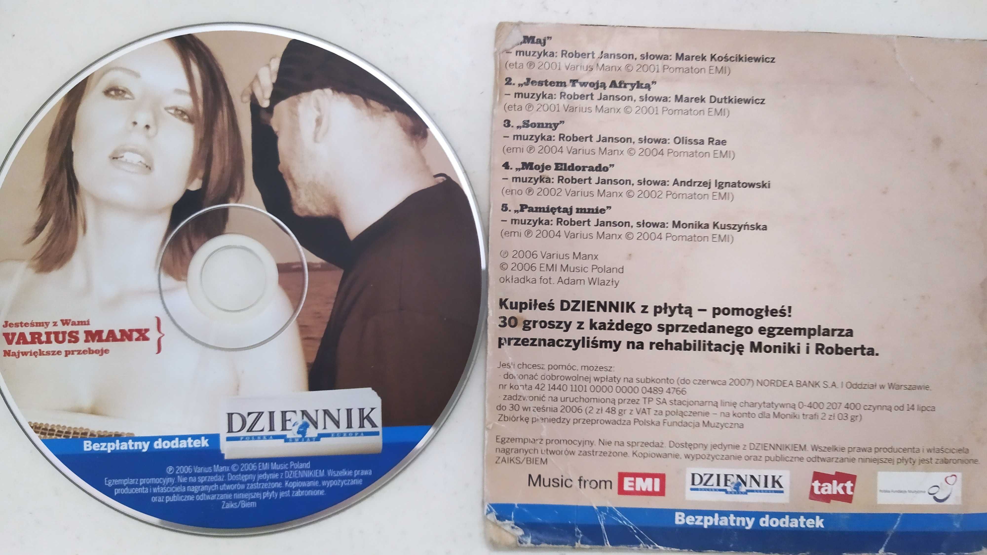 Varius Manx Jesteśmy z Wami Największe przeboje CD koperta