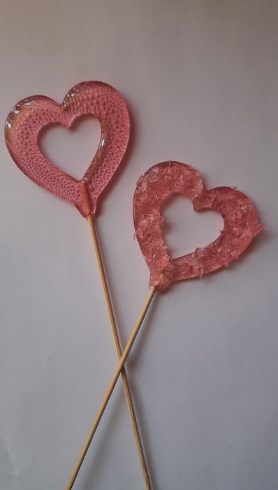 Льодяники, цукерки у вигляді серця, декор для торта