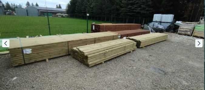 Deska tarasowa impregnowana ciśnieniowo • gładka • ryflel • legary