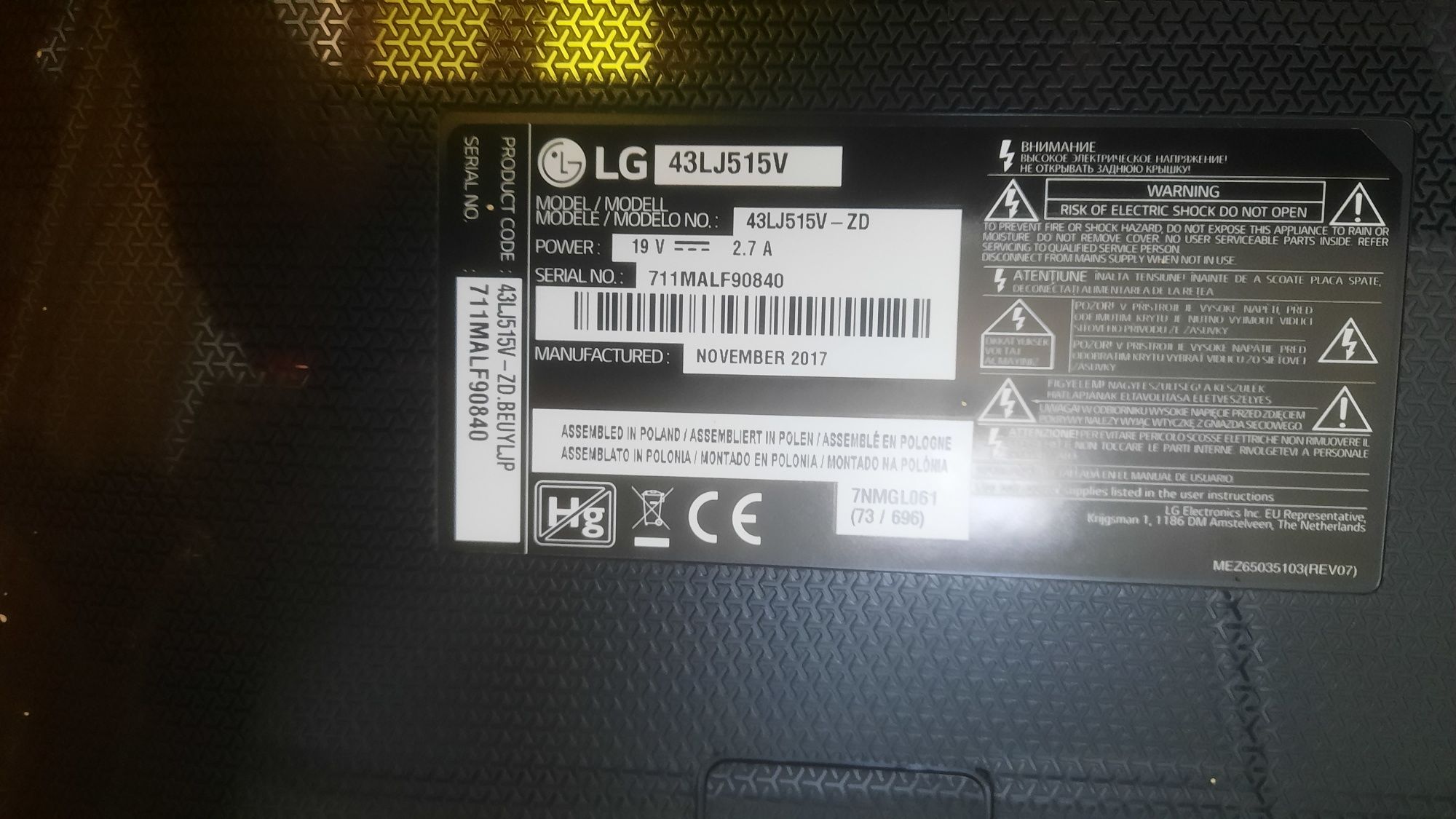 LG nanocell AI 43nano81