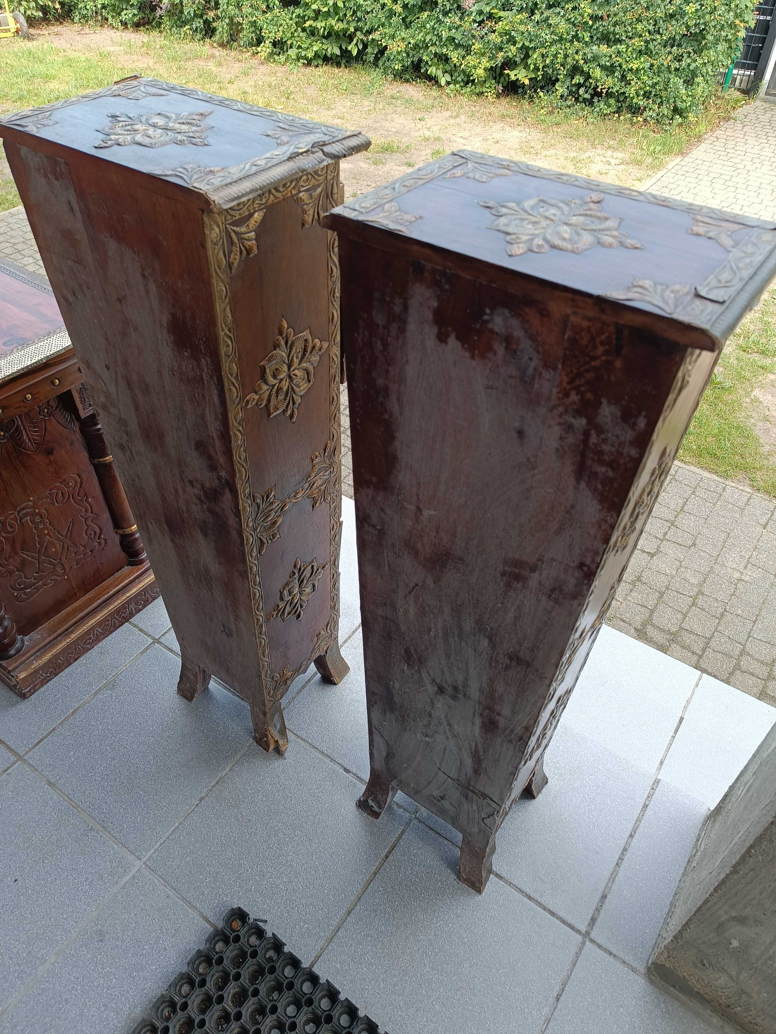 indyjska komoda sekretarzyk szuflady drewniana sheesham szafka vintage