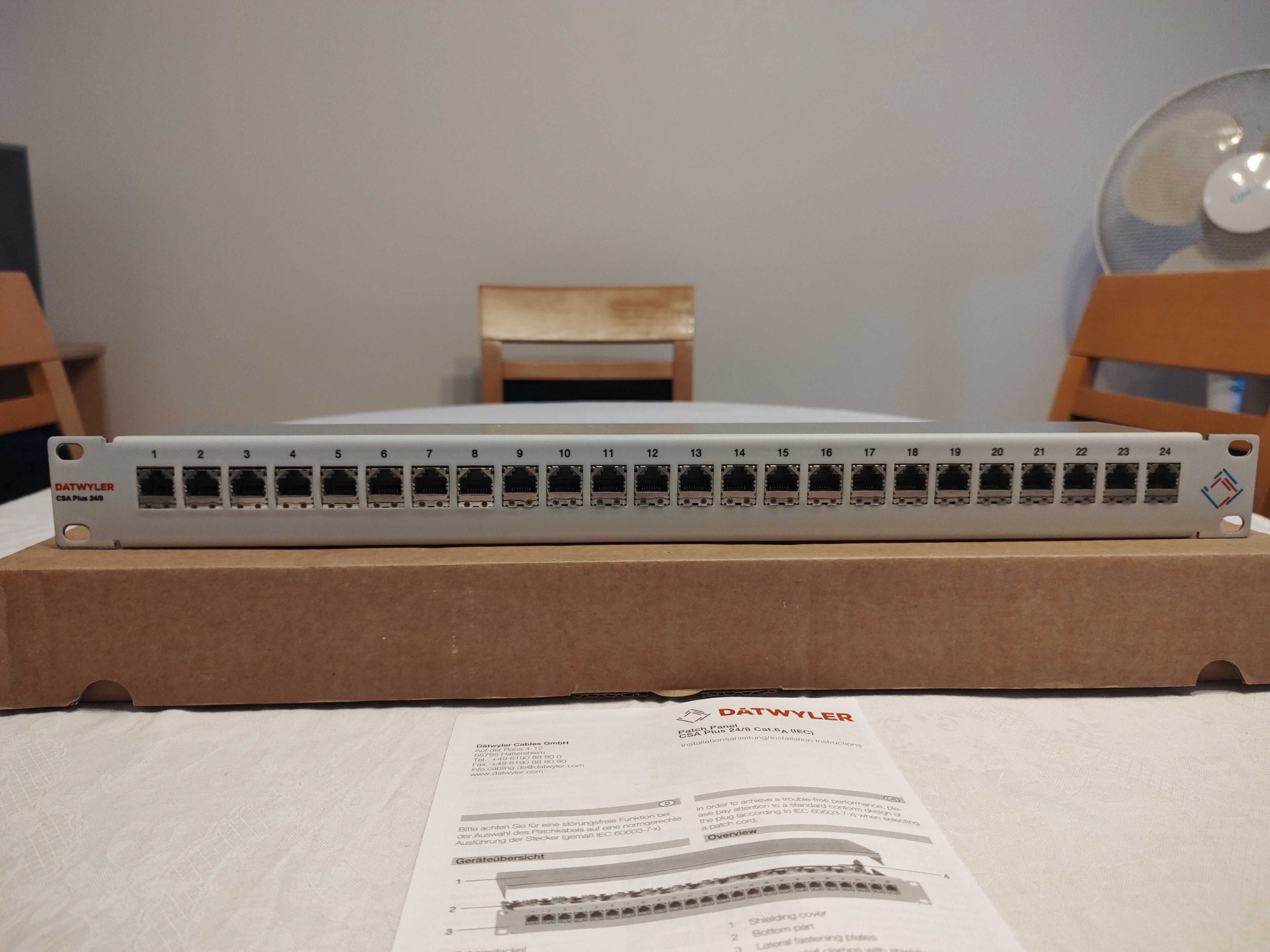Patch Panel / Krosownica Kat. 6A DATWYLER CSA Plus 24/8, 19”, ekranow.