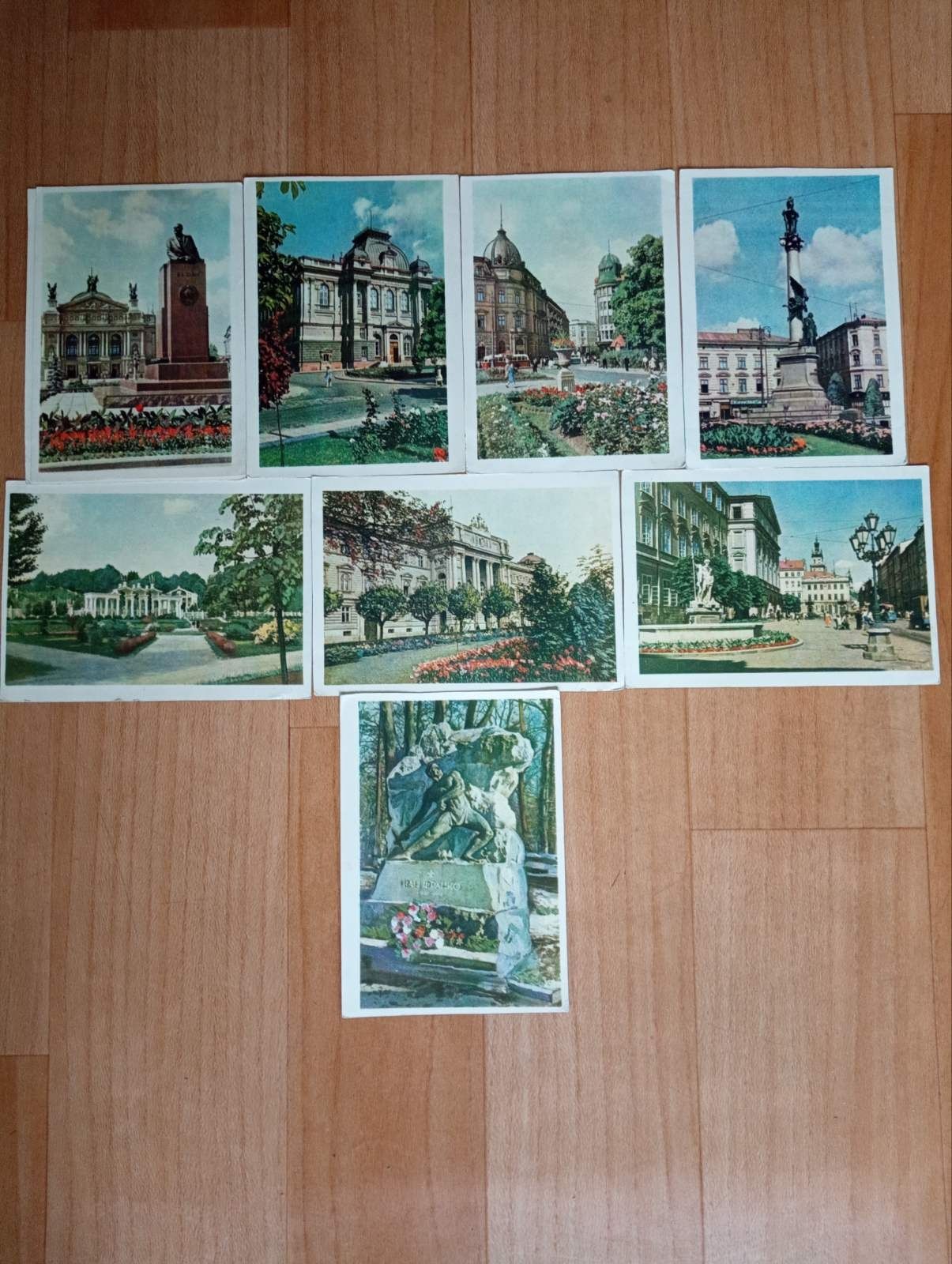 Поштови листівки Львів 1958 р, Дніпропетровськ 1956р, Ленінград  та ін