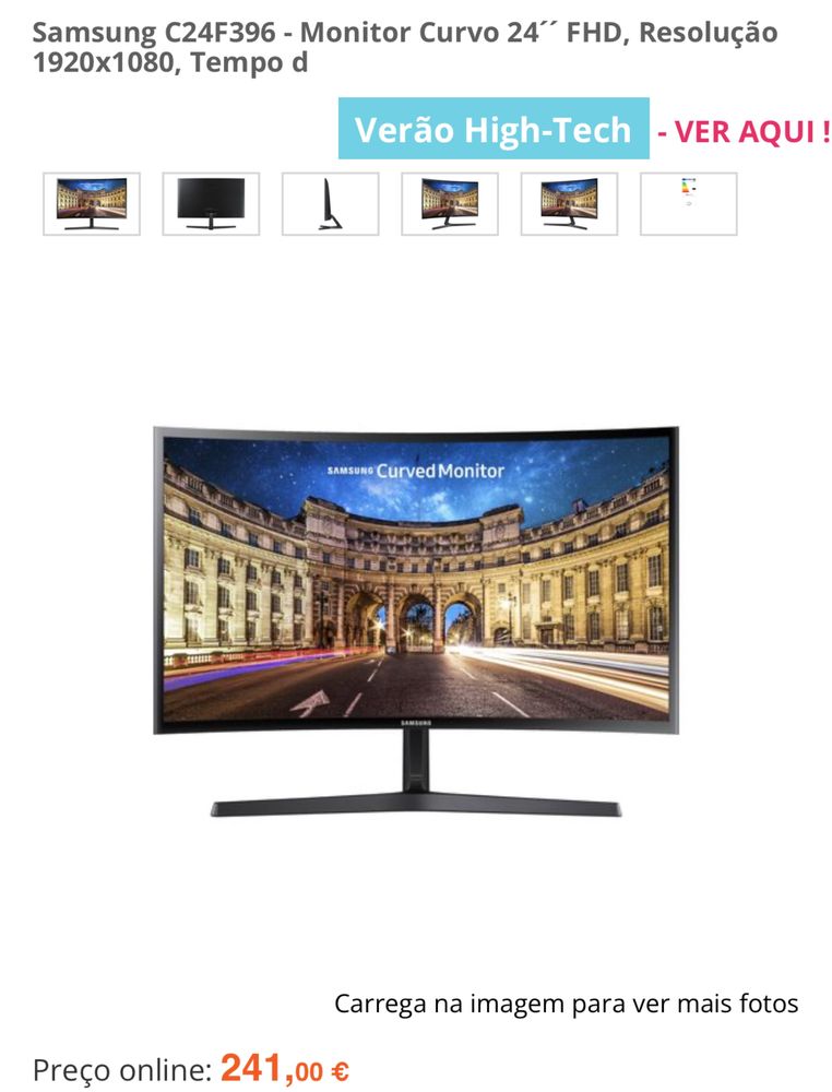 Monitor curvo samsung 24” full hd