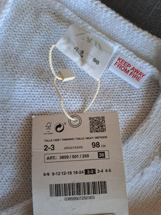 Casaco Zara 2-3 anos novo