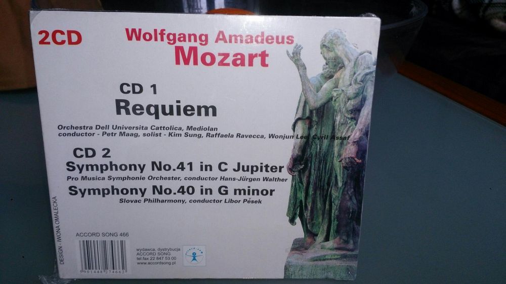 Muzyka klasyczna.Płyty Wolfgang Mozart.Nowa w Folii.Podwójny album.